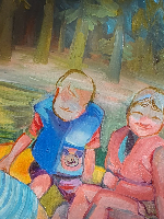 unfinished cousins painting (oil, 2020)