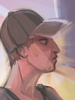 tramming man (on phone,2020)