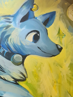 Sparkle Wolf (acrylic, 2024)